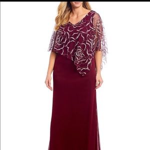 IGNITE Evenings Long Gown 18W - Burgundy